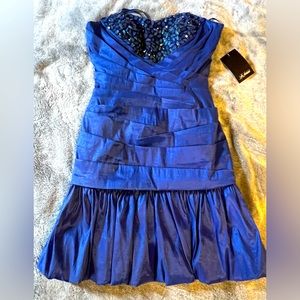 la Femme royal blue mini dress